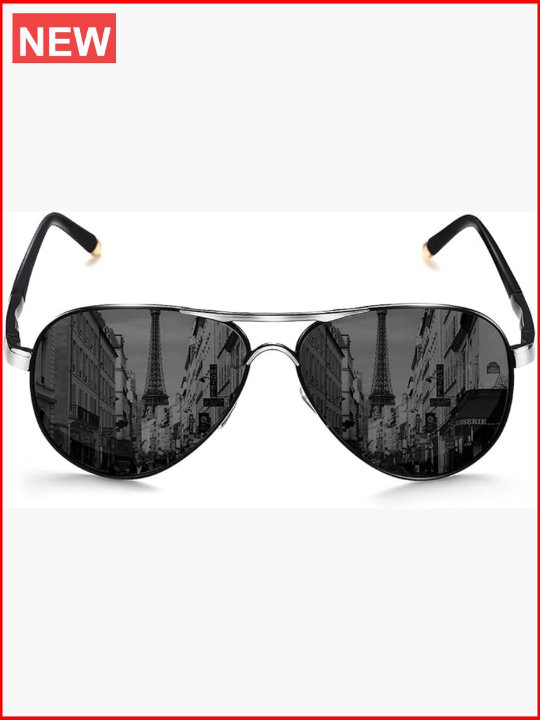 Polarized Aviator Sunglasses Uv400 Metal Frame Flat Top Driving Outdoor